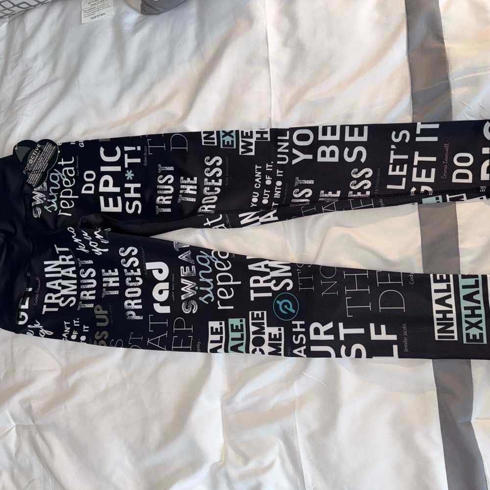 Black Graphic Print Peloton Leggings